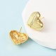 Серьги-гвоздики из латуни с микро-паве и прозрачным фианитом в форме сердца EJEW-D346-03G-3