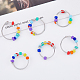 DICOSMETIC 10Pcs 2 Styles Rainbow Rotating Open Cuff Rings Adjustable Personalized Wrap Ring Rotatable Bead Rings Fidget Ring for Anxiety Rainbow Spinner Beads Ring RJEW-DC0001-15-3