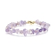 Bracelet de perles d'éclats d'améthyste naturelle avec perle de coquillage BJEW-TA00078-02-1