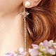 Golden Tone Alloy Rhinestone Dangle Earrings EJEW-L194-11G-10