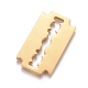 304ステンレススチール製フィリグリー透かしコネクター  かみそりの刃の形  ゴールドカラー  34.5x19.5x2mm STAS-D0002-27G-1