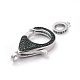 Brass Micro Pave Cubic Zirconia Lobster Claw Clasps ZIRC-F110-01D-3