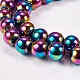Electroplate Non-magnetic Synthetic Hematite Beads Strands X-G-J169A-8mm-05-3