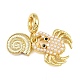 Латунный паве абс имитация жемчуга в форме ракушки краба европейские подвески KK-I352-11G-1
