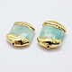 Edge Golden Plated Amazonite Beads PEAR-F006-85G-2