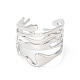 304 Stainless Steel Twist Wave Open Cuff Ring for Women RJEW-K245-30P-1