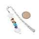 Chakra Gemstone Chip Beaded Pendant Bookmark with Glitter Acrylic Star & Heart AJEW-JK00257-3