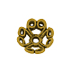 チベットスタイルの合金4 -花弁のビーズキャップ  カドミウムフリー＆ニッケルフリー＆鉛フリー  アンティーク黄金  10.5x10.5x5mm  穴：2mm  約1610個/1000g TIBE-0561-AG-FF-2