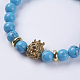 Synthetic Turquoise Beads Stretch Bracelets BJEW-E325-E20-2