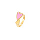 Открытое кольцо-манжета с синтетическим бирюзовым сердцем YN9721-2-1