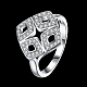Losanges mode 925 en argent sterling anneaux zircone cubique doigt RJEW-BB16671-7-2