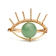女性のための天然グリーン アベンチュリン リング セット  真鍮のパーツでナザールボンジュウの指輪  usサイズ4 3/4(15.4mm) RJEW-TA00007-03-5