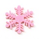 スノーフレークフェルト生地のクリスマスのテーマを飾る  グリッター金粉付き  子供のためのDIYヘアクリップは作る  ピンク  3.6x3.15x0.25cm DIY-H111-B07-2