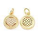 Brass Micro Pave Cubic Zirconia Charms ZIRC-A023-05LG-2