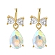 Серьги-гвоздики из латуни в форме каплевидной формы EJEW-Z086-10G-4