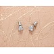 Square Real Platinum Plated Fashion Brass AAA Cubic Zirconia Ear Studs EJEW-AA00166-P-3