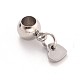 Heart 304 Stainless Steel European Large Hole Dangle Charms PALLOY-JF00100-01-1