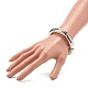 Chunky ccb perles de tube incurvées en plastique bracelet extensible pour hommes femmes BJEW-JB06992-02-3