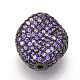 Perles de zircone cubique micro pave en Laiton ZIRC-T004-50B-04-1