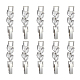 Superfindings 10 pieza de circonita de latón extensor de cierre plegable collar de hoja extensor de pulsera extensión de cadena de platino cierre para hacer joyas collares pulseras manualidades diy ZIRC-FH0001-38P-1