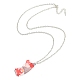 Valentine's Day Acrylic Pendant Necklace with Zinc Alloy Chains NJEW-D049-01C-P-1