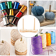 BENECREAT 1 Set Double Wooden Yarn Skein Holder with 5 Style Random Single Color Aluminum Crochet Hooks DIY-BC0005-79-6