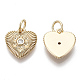 Brass Micro Pave Clear Cubic Zirconia Charms KK-S356-018G-NF-2