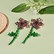 Imitation Austrian Crystal Flower of Life Dangle Stud Earrings X1-EJEW-TA00029-03-2