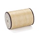 フラットワックスポリエステル糸ストリング  マイクロマクラメコード  革縫い用  小麦  0.8~0.9x0.3mm  約109.36ヤード（100m）/ロール YC-D004-01-005-2