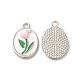 Alloy Enamel Pendants with ABS Plastic Pearl Beaded ENAM-O050-06P-1