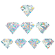 レインボープリズムパスター  窓のステッカーの装飾  ダイヤモンド形状  カラフル  12x10cm  15x12.5cm  8個/セット DIY-WH0203-85-1
