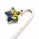 Antique Silver Alloy Star Glass Charm Bookmarks AJEW-JK00084-02-2