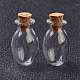 Oval Glass Cork Bottles Ornament AJEW-O032-03I-2