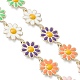 3 шт. браслет-цепочка с цветочным узором из латуни двух цветов с эмалью AJEW-JB01439-4