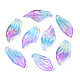 Zweifarbige gefrostete transparente sprühlackierte Glasanhänger GGLA-S054-016H-01-1