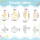 DICOSMETIC 32Pcs 4 Styles Tropical Charms 2 Colors Pineapple Charms Cute Flamingo Pendants Hawaii Ring with Coconut Tree Charms Stainless Steel Pendants for DIY Jewelry Crafts STAS-DC0012-99-2