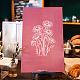 粘着性のシルクスクリーン印刷ステンシル  木に塗るため  DIYデコレーションTシャツ生地  ターコイズ  195x140月のデイジー  {1}mm DIY-WH0337-094-7