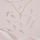 Superfindings 48 pendentif en forme de croix en alliage de 3 couleurs avec motif de croix en strass FIND-FH0007-72-5