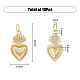 HOBBIESAY 10Pcs Sacred Heart Charms Golden Brass Pendants Charms with Jump Rings Love Shaped Dangle Charms for Jewelry Making Earrings Bracelets Necklaces Craft DIY KK-HY0001-52-2