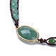Three Loops Natural Green Aventurine Beads Wrap Bracelets BJEW-JB04247-03-2
