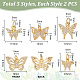 PandaHall Elite 10Pcs 5 Style Brass Micro Pave Clear Cubic Zirconia Charms KK-PH0006-04-2