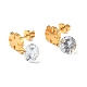 Clear Cubic Zirconia Snowflake Dangle Stud Earrings EJEW-G292-03G-2