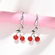 Серьги-кольца из вишневой латуни с эмалью EJEW-M077-14P-02-5