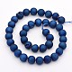 Electroplate Natural Agate Round Beads Strands G-M211-10mm-M-3