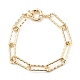 Brass Textured Paperclip Chain Bracelets BJEW-JB06063-1