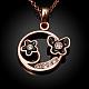 Real Rose Gold Plated Tin Alloy Enamel Pendant Necklaces NJEW-BB03638-RG-4