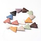 Brins de perles de pierre de lave synthétique triangle teint G-F259-03-2