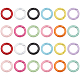 PandaHall Elite 24Pcs 12 Colors Zinc Alloy Spring Gate Rings FIND-PH0017-35-1
