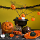 CHGCRAFT 9Pcs 6 Styles Flannel Simulation Plastic Foam Artificial Pumpkin Thanksgiving Party Decorations AJEW-CA0001-92-7