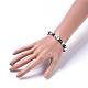 Handmade Evil Eye Lampwork Beads Stretch Bracelets BJEW-JB04461-01-3